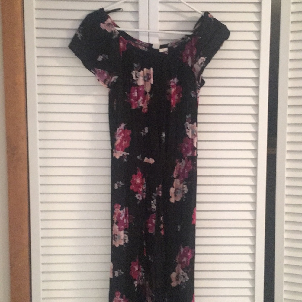 Floral romper/ long dress in back